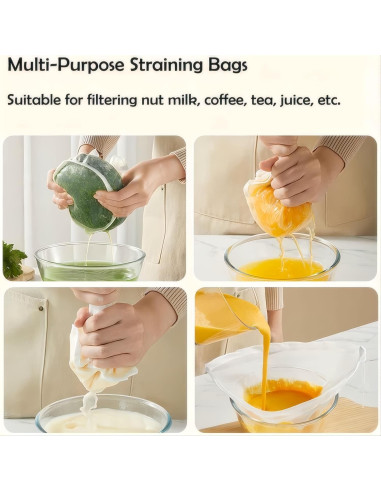 5PCS Bolsas de Tela de Queso RQAMRCU Reutilizables Nylon