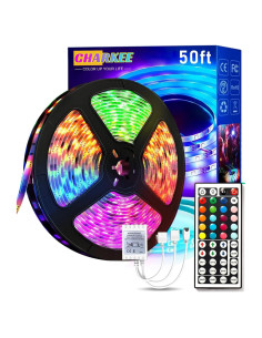 Tira LED RGB CHARKEE 15 m con control remoto 44 teclas