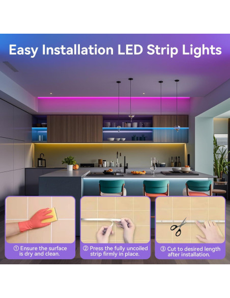 Tira LED RGB CHARKEE 15 m con control remoto 44 teclas