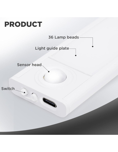 Iluminación Bajo Gabinete OMXDG, 36 LED, Sensor Movimiento, 20.32cm Iluminación Bajo Gabinete OMXDG, 36 LED, Sensor Movimiento, 20.32cm