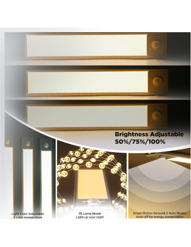 Iluminación Bajo Gabinete OMXDG, 36 LED, Sensor Movimiento, 20.32cm