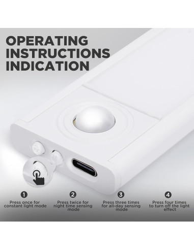 Iluminación Bajo Gabinete OMXDG, 36 LED, Sensor Movimiento, 20.32cm