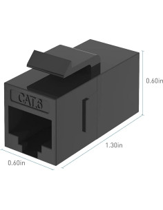 Acoplador Keystone Cat6 RJ45 Tedgetal 10 Unidades Negro 2