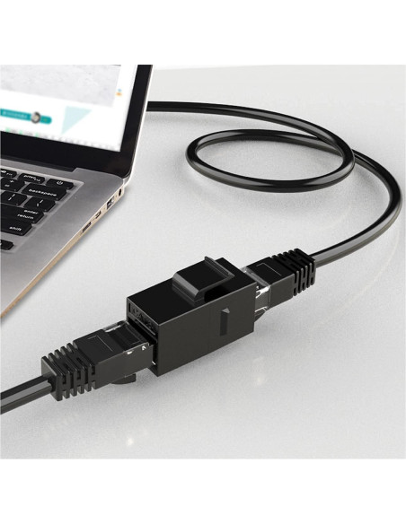Acoplador Keystone Cat6 RJ45 Tedgetal 10 Unidades Negro