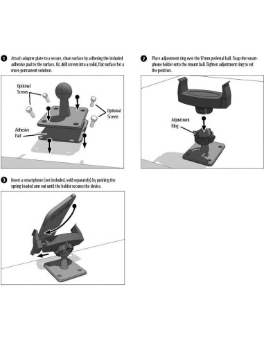 Soporte Universal para Smartphone ARKON Mobile Grip 2 - Negro