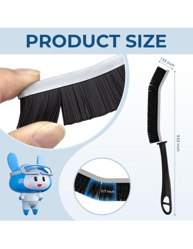 Cepillos de limpieza de ranuras CLEANGOR - 2 unidades, negro