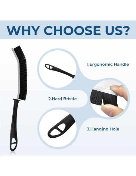 Cepillos de limpieza de ranuras CLEANGOR - 2 unidades, negro