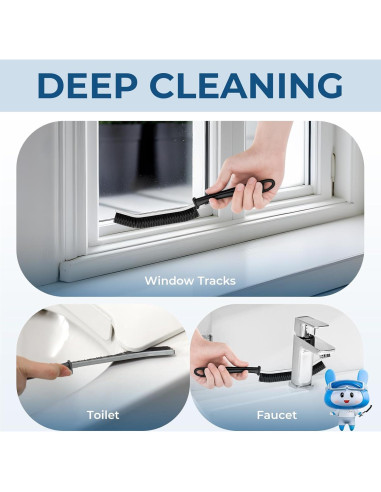 Cepillos de limpieza de ranuras CLEANGOR - 2 unidades, negro