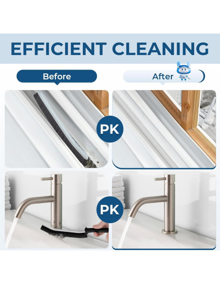 Cepillos de limpieza de ranuras CLEANGOR - 2 unidades, negro