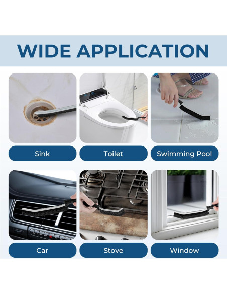 Cepillos de limpieza de ranuras CLEANGOR - 2 unidades, negro