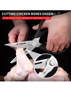 Tijeras de Cocina Multiusos MAD SHARK Acero Inoxidable Negro 2