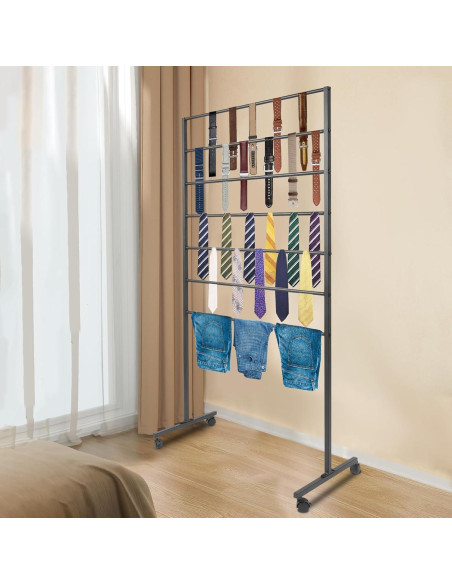 Soporte de exhibición rodante Kunghei 7 niveles para corbatas y bufandas