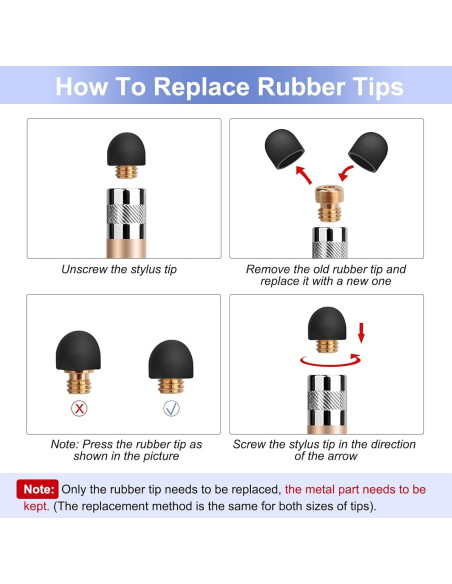 StylusHome Stylus Táctil 2 en 1 con 6 Puntas Reemplazables