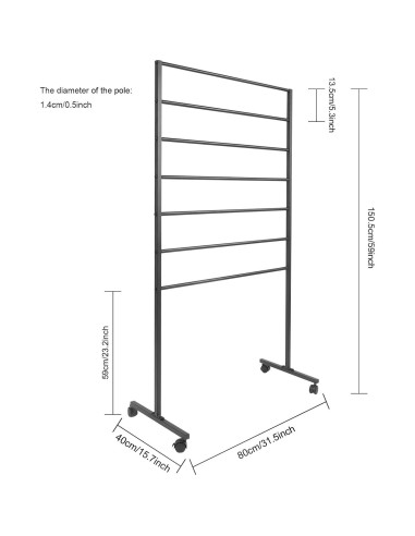 Soporte de exhibición rodante Kunghei 7 niveles para corbatas y bufandas