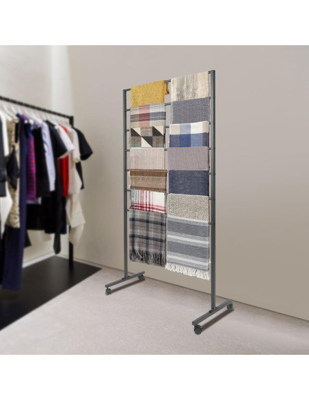 Soporte de exhibición rodante Kunghei 7 niveles para corbatas y bufandas