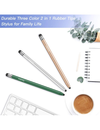 StylusHome Stylus Táctil 2 en 1 con 6 Puntas Reemplazables