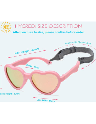 Gafas de sol polarizadas Hycredi Baby corazón 0-24 meses