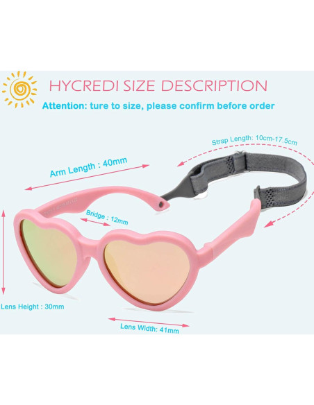 Gafas de sol polarizadas Hycredi Baby corazón 0-24 meses