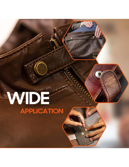 Kit de Broches de Cuero HAPDEN 12.5mm 40 Conjuntos Metal