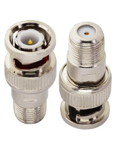 Adaptador Coaxial BNC Macho a Hembra F Boobrie - 2 Piezas