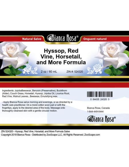 Salve Bianca Rosa de Hisopo y Vid Roja 56.7 g - Sin Rellenos