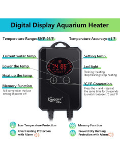 Calentador de Acuario Hygger 100W para 15-40 Galones 2