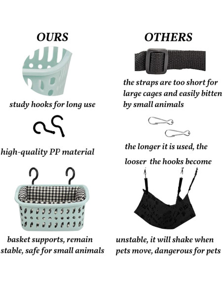 Hamaca para Ratas JWShang Azul, Cesta Colgante Segura 22.1x10.9cm