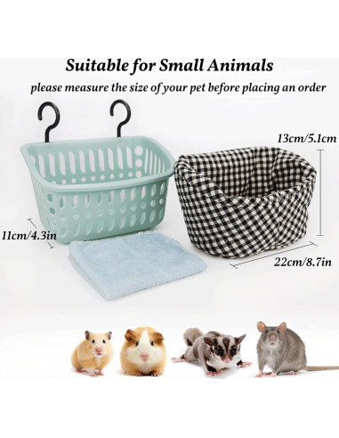 Hamaca para Ratas JWShang Azul, Cesta Colgante Segura 22.1x10.9cm