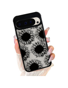 Funda Google Pixel 9 Pro XL Eiyikof Girasol Negra Delgada