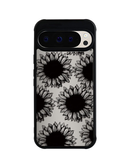 Funda Google Pixel 9 Pro XL Eiyikof Girasol Negra Delgada