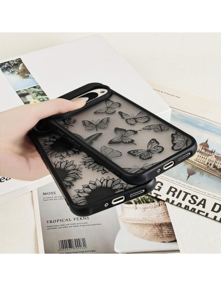 Funda Google Pixel 9 Pro XL Eiyikof Girasol Negra Delgada