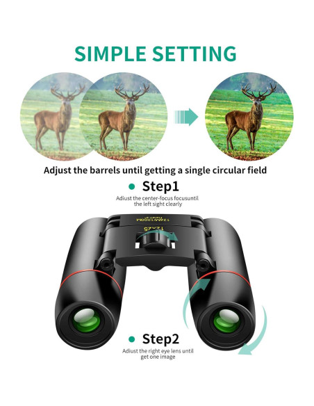 Binoculares compactos POLDR 12X25 para observación