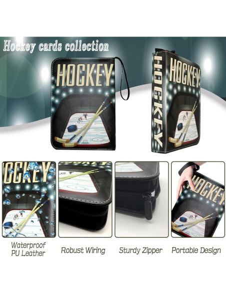 Carpeta de Tarjetas de Hockey Rmannke 400 Bolsillos Portátil