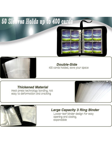 Carpeta de Tarjetas de Hockey Rmannke 400 Bolsillos Portátil