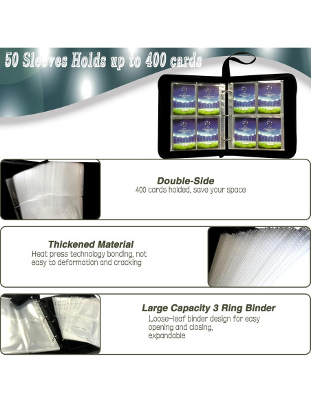 Carpeta de Tarjetas de Hockey Rmannke 400 Bolsillos Portátil