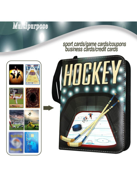 Carpeta de Tarjetas de Hockey Rmannke 400 Bolsillos Portátil