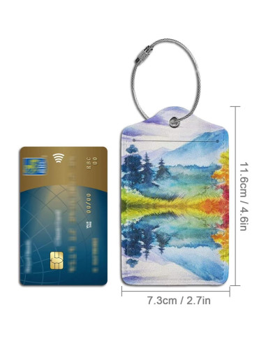 Etiquetas de Equipaje de Cuero PU COWDIY - 2 Piezas 11.6x7.3cm