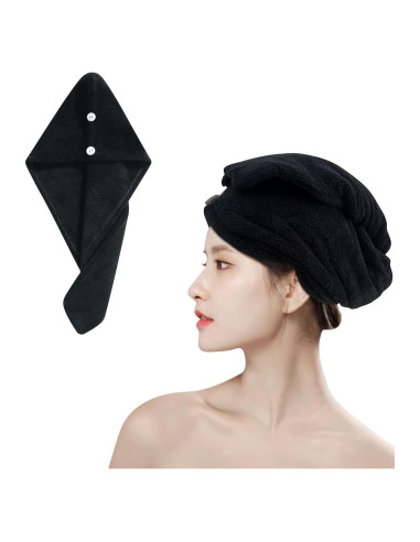 Toalla de Microfibra para Cabello Wetore 65x25 cm Negra