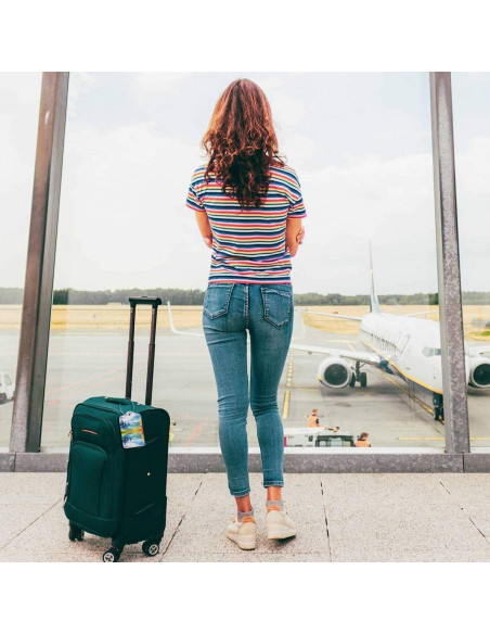 Etiquetas de Equipaje de Cuero PU COWDIY - 2 Piezas 11.6x7.3cm Etiquetas de Equipaje de Cuero PU COWDIY - 2 Piezas 11.6x7.3cm