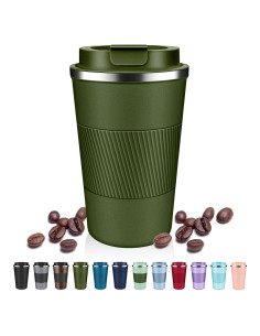 Taza de café aislada DUBUXW 12oz (355ml) Verde Militar