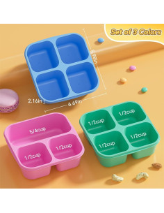 Juego de 6 Contenedores Divididos Canfanni para Snacks 1.18L 2