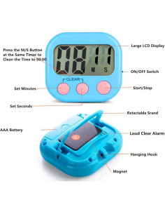 Temporizador de Cocina Digital Rumcnjen - 4 Paquete, Alarma Fuerte 2