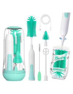 Limpiador Eléctrico de Botellas FAN HOME Verde con Accesorios