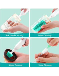 Limpiador Eléctrico de Botellas FAN HOME Verde con Accesorios 2