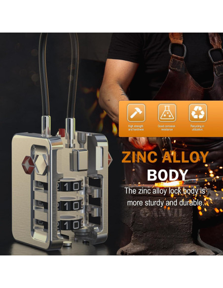 Candados TSA ANVIL de Combinación para Equipaje - 2 Unidades