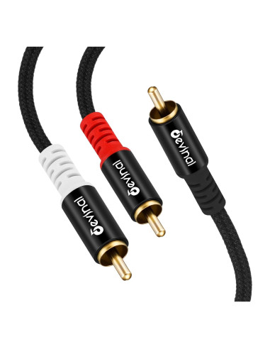 Cable Splitter RCA Macho a 2 Machos Devinal 1m Baño de Oro
