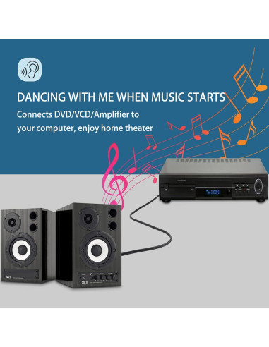 Cable Splitter RCA Macho a 2 Machos Devinal 1m Baño de Oro