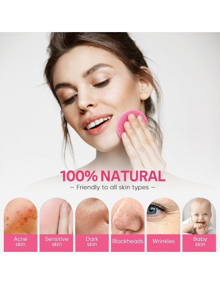 Esponjas Faciales Comprimidas GAINWELL 50 Pcs Rosa Reutilizables