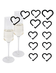 16 Marcadores de Bebida Reutilizables Corazón Mooliynsur