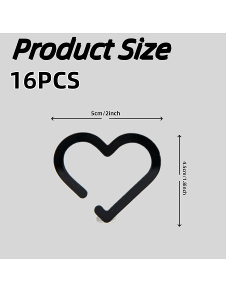 16 Marcadores de Bebida Reutilizables Corazón Mooliynsur